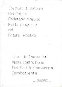 Costruire il sistema del potere proletario armato per la conquista del potere politico 
